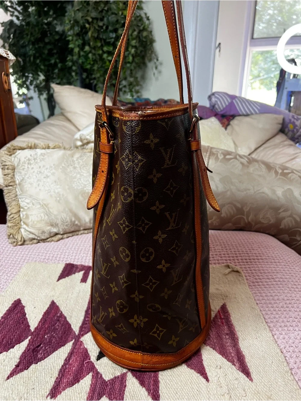 Louis Vuitton Vintage Monogram Bucket GM Shoulder Bag 2001 w/ Dust Bag